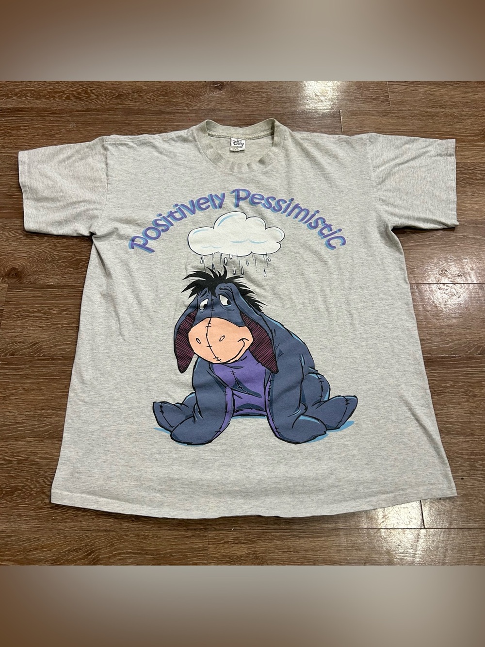 Vintage 90s Disney Store Eeyore T Shirt Positively Pessimistic Made USA Single